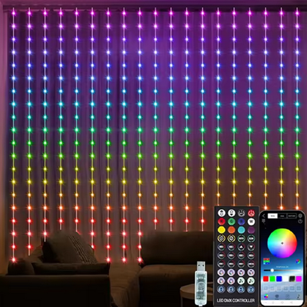 3M RGB Smart LED Curtain Light - Lighting Decor For Wedding 리뷰 및 가격
