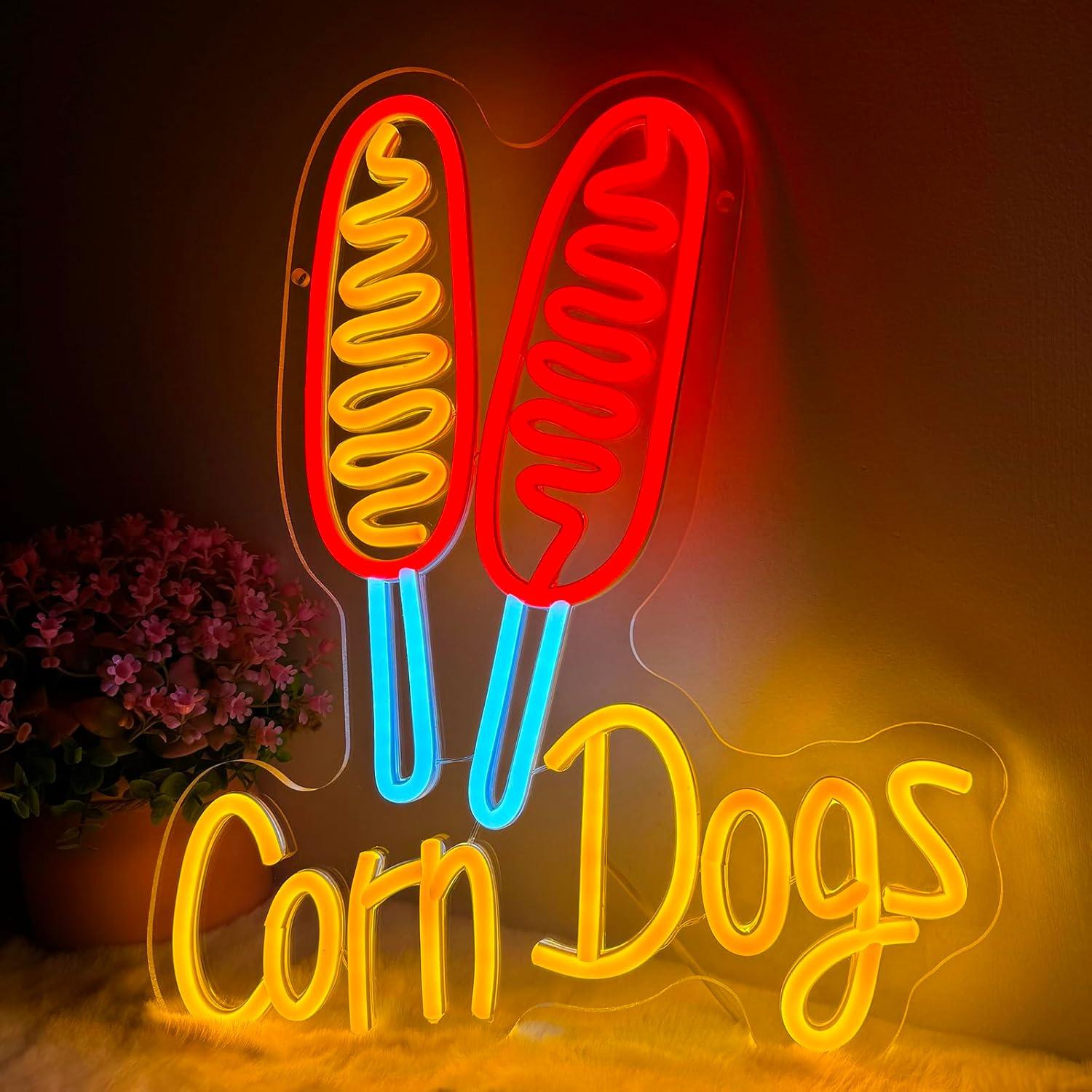 Corn Dog Neon Sign Snack USB D - Lighting Decor For Wedding 리뷰 및 가격