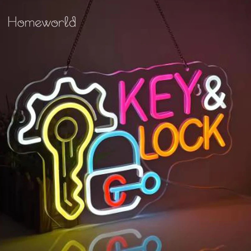 Key Lock Neon Sign Hanging Neo - Lighting Decor Rentals 리뷰 및 가격
