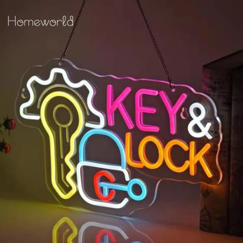 Key Lock Neon Sign Hanging Neo - Lighting Decor Rentals 리뷰 및 가격