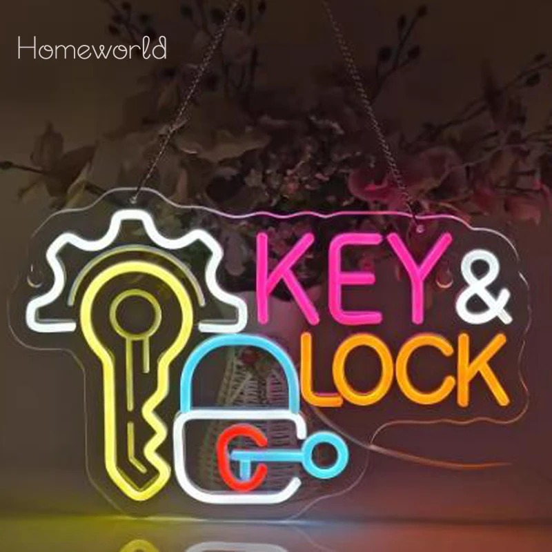 Key Lock Neon Sign Hanging Neo - Lighting Decor Rentals 리뷰 및 가격